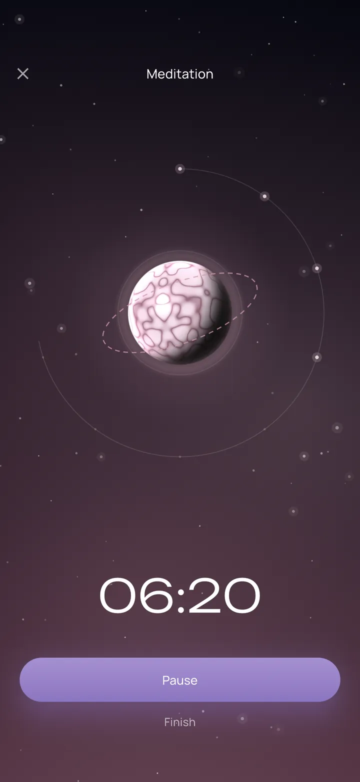 Screenshot: the Orbit timer — the planet circles its star while time runs